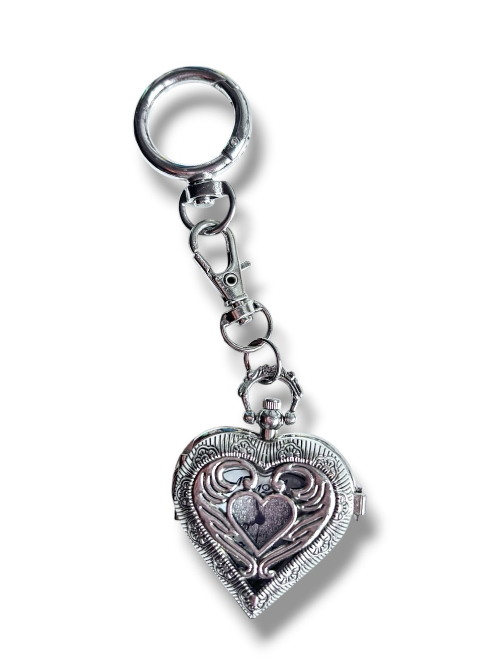 Urban outfitters Silver Heart Locket Keychain Accessory